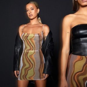 MOTEL X IRIS Bexley Mini Dress in Earthy Gradient